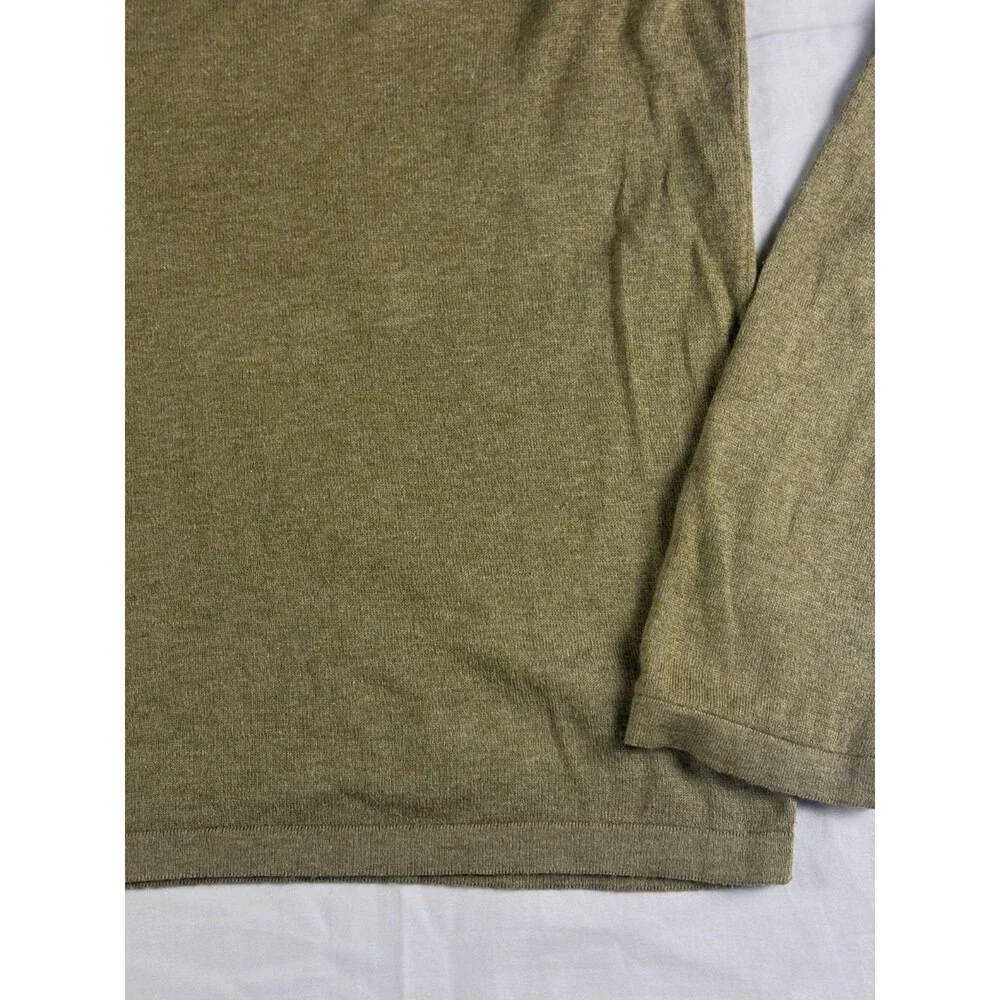 Banana Republic Mens Luxury Blend Sweater L Green Silk Cashmere Cotton Crewneck